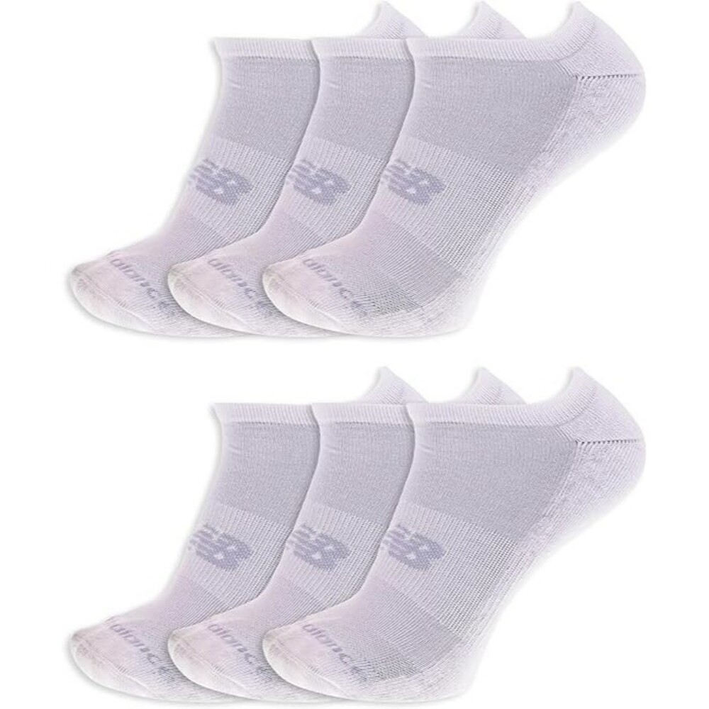 6-Pairs New Balance Men's Cushioned No Show Socks X-LARGE White Moisture Wicking